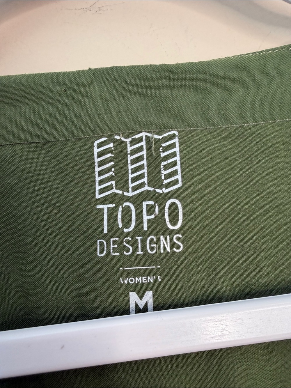 Topo Designs Women's Olive Global Pullover Tunic Dress Size M Pockets N5 - Picture 3 of 8